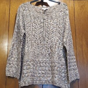 Vintage America Tan and Brown Knit Sweater
